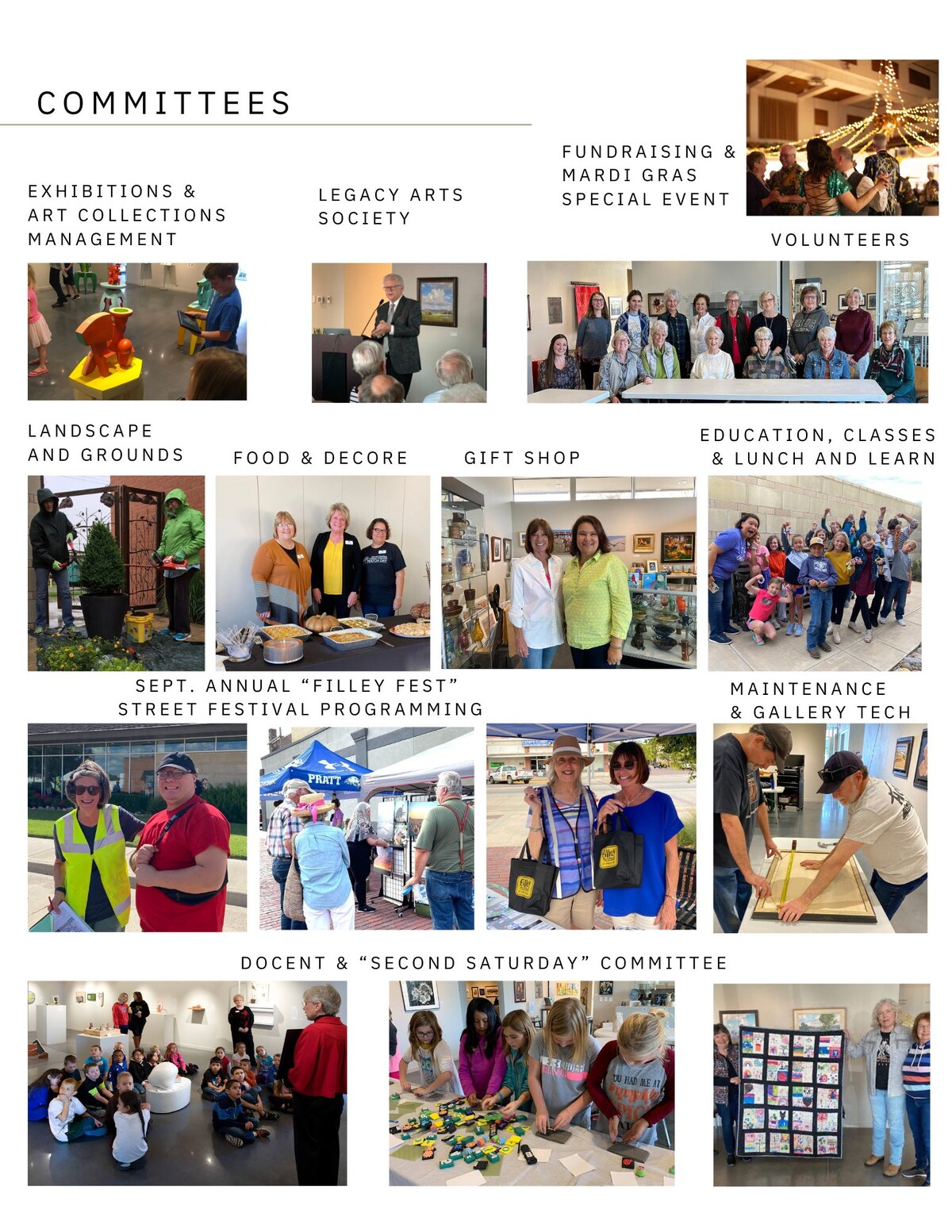 Names and photos of 11 committees of the museum
